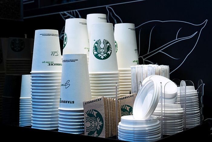 Starbucks disposable paper cups