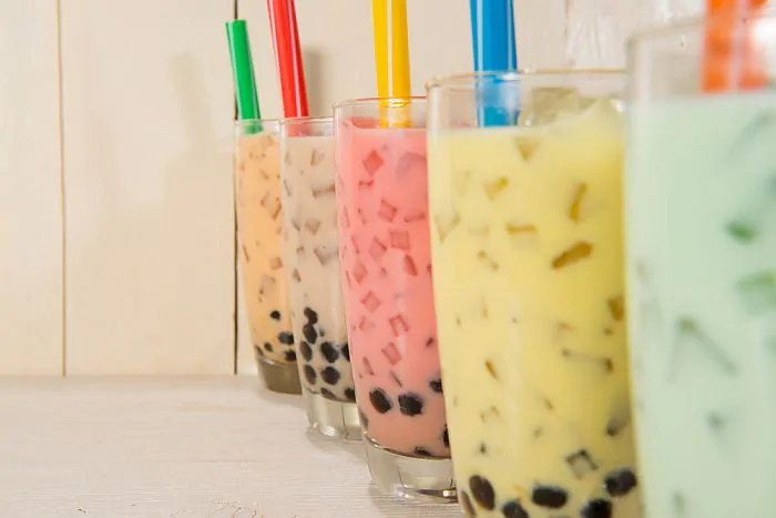 Bubble tea with different flavors